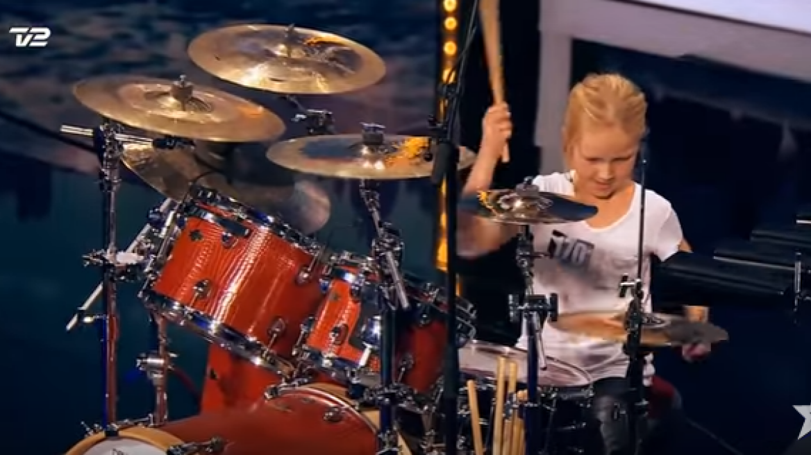 Incredible 10-year-old drummer in “Denmark’s Got Talent” (video)