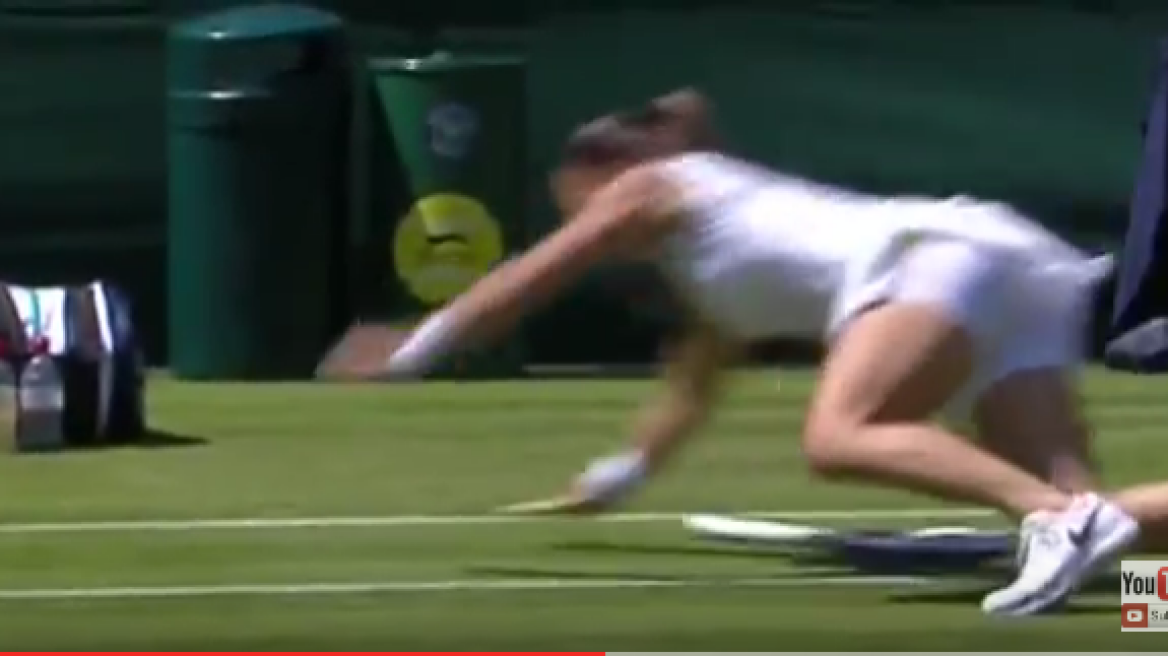Watch Maria Sakkari’s huge effort to go through at Wimbledon! (video)