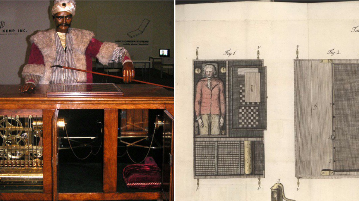 “The Turk” was a fake chess-playing automaton that defeated Benjamin Franklin & Napoleon Bonaparte
