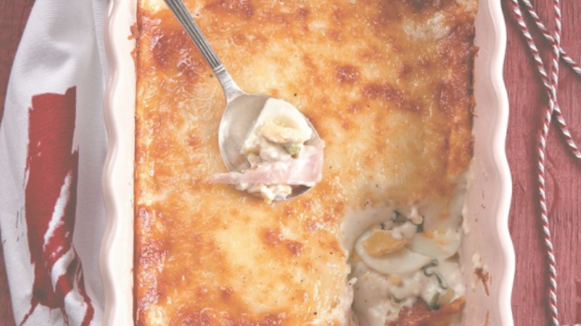 Αβγά με ζαμπόν γκρατινέ στο φούρνο