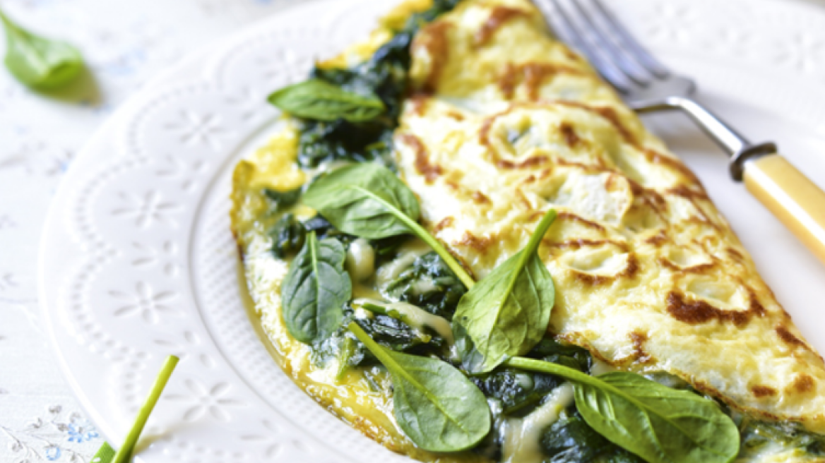 Ομελέτα με σπανάκι και φέτα