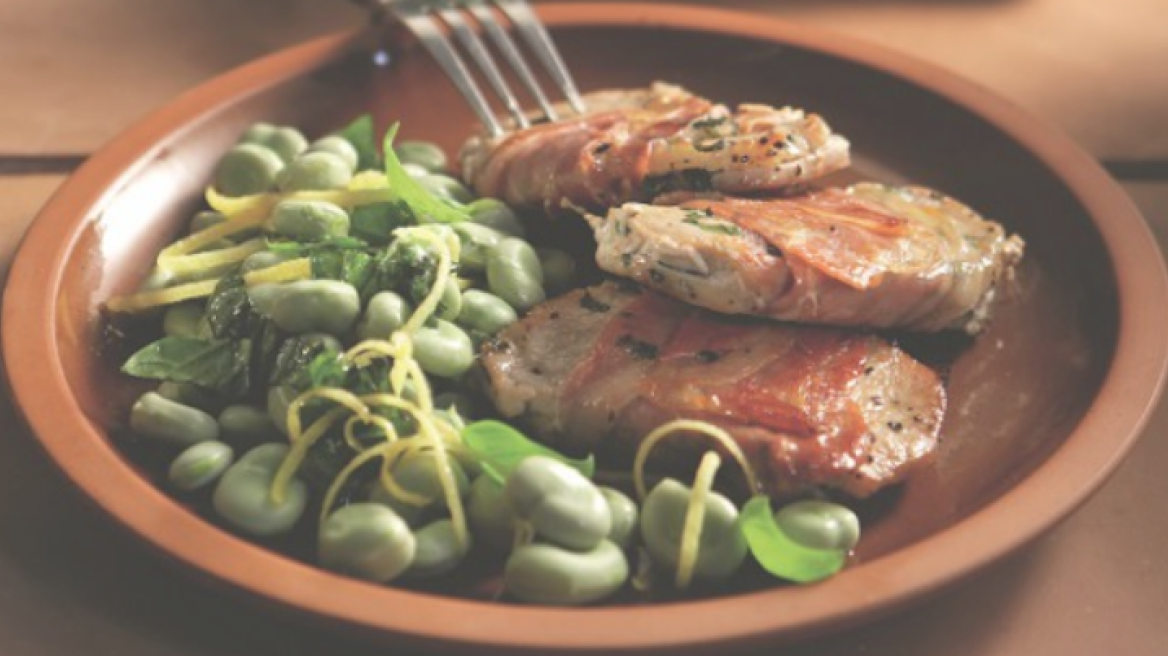 Χοιρινά μπριζολάκια με προσούτο και βασιλικό