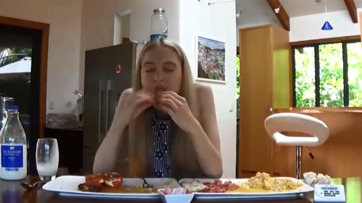 Κοπέλα καταβροχθίζει πρωινό 10.000 θερμίδων και γινεται viral