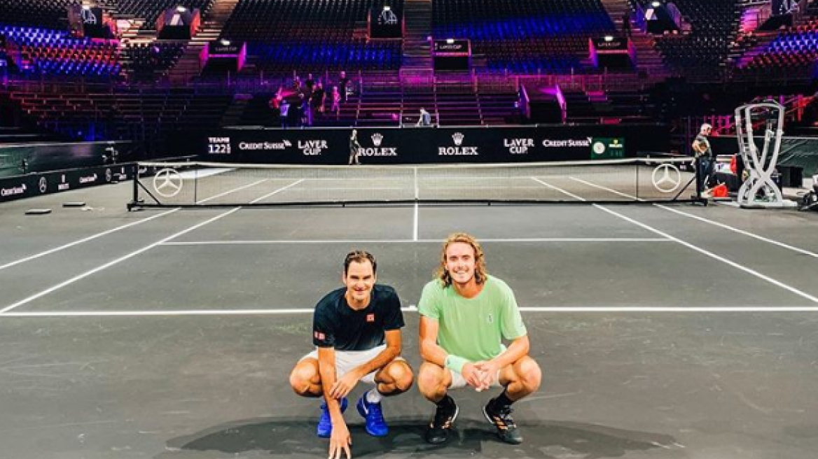 Προπόνηση με τον Φέντερερ έκανε ο Τσιτσιπάς