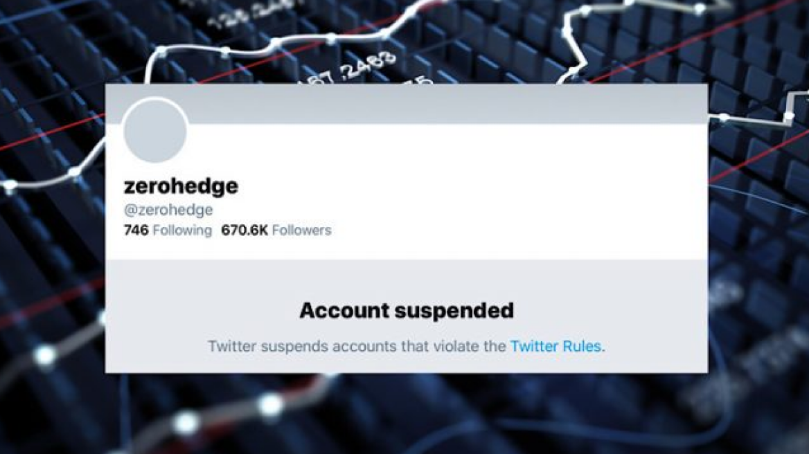 Ο κορωνοϊός «έφαγε» από το Twitter τον ιστότοπο Zero Hedge