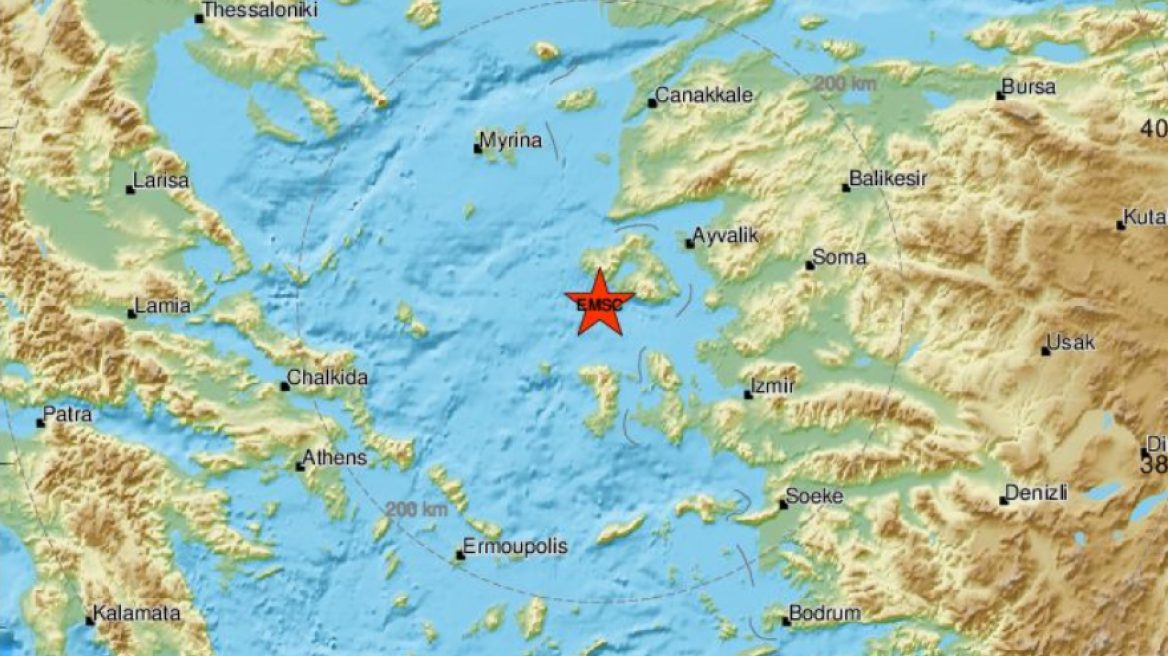 Σεισμός 3,4 Ρίχτερ νότια της Λέσβου -  Δείτε το επίκεντρο