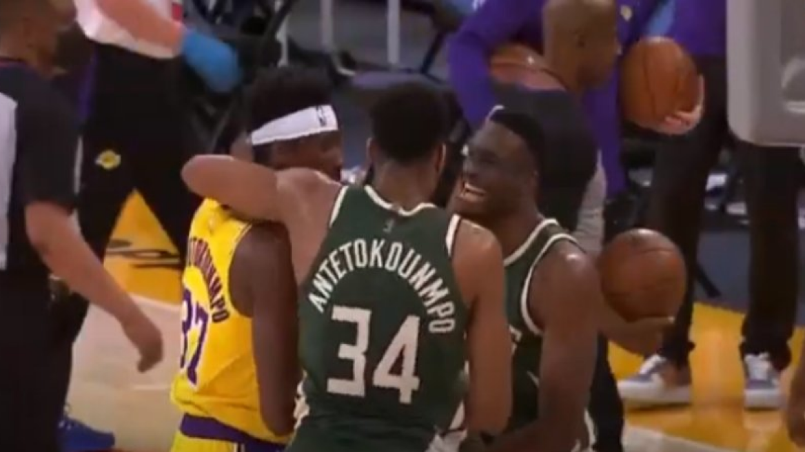 Λέικερς - Μπακς: Η αγκαλιά των αδερφών Αντετοκούνμπο στο τέλος του ματς! (vid)