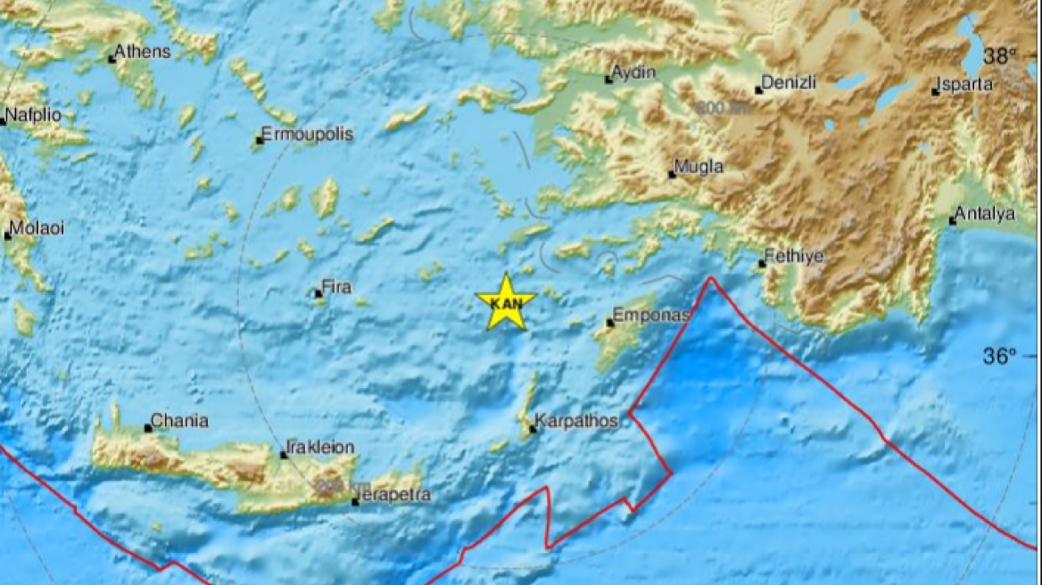 Σεισμός τώρα 5,1 Ρίχτερ στα ανοιχτά της Τήλου