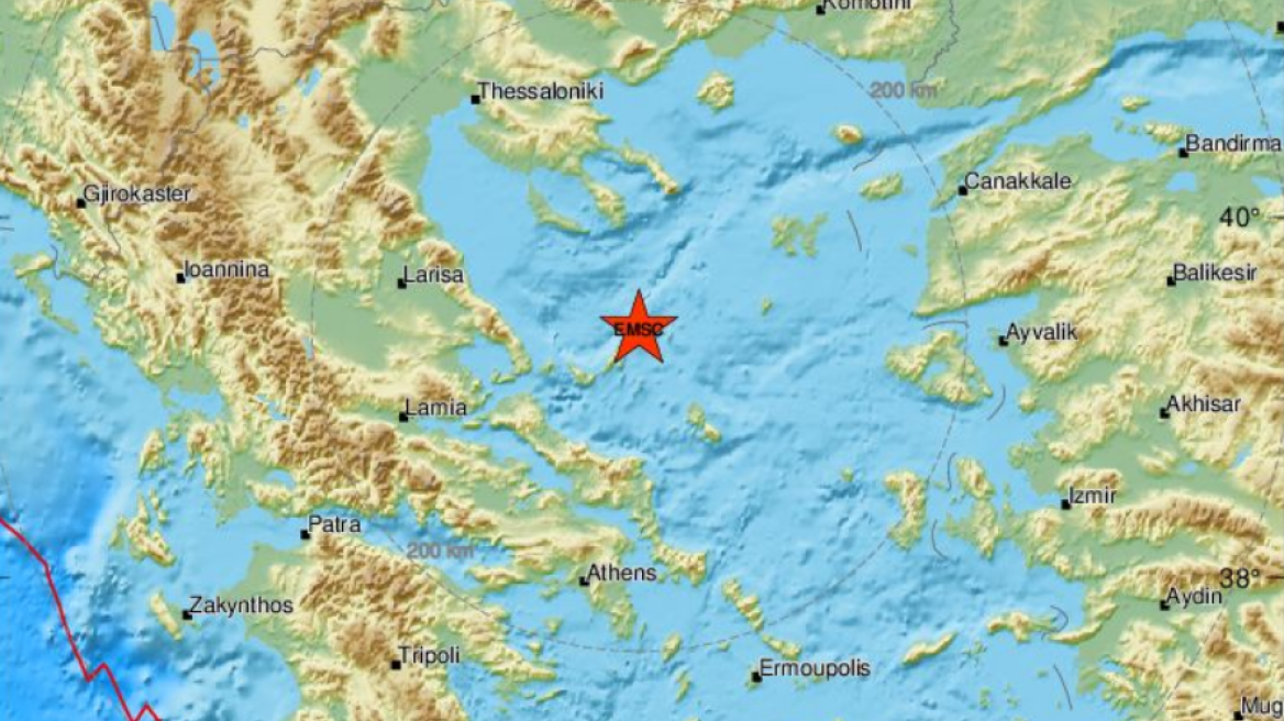 Ασθενής σεισμική δόνηση στα ανοιχτά της Αλοννήσου