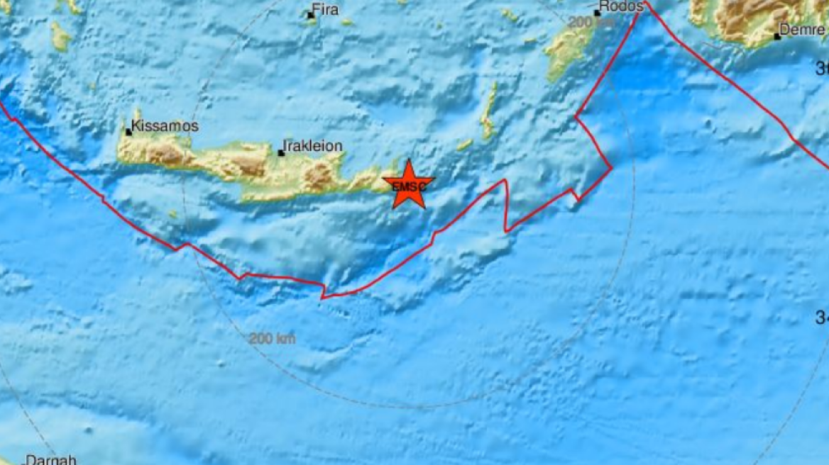 Ασθενής σεισμική δόνηση 3,4 Ρίχτερ στην Κρήτη