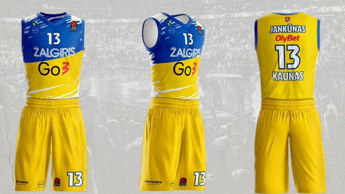  Με στολή στα χρώματα της σημαίας της Ουκρανίας θ' αγωνιστεί η Ζάλγκιρις απέναντι στην Μπαρτσελόνα 