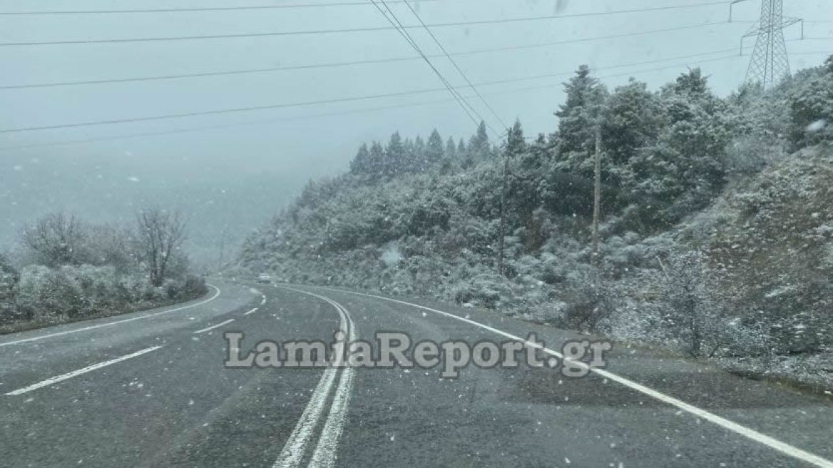 Χιονισμένο τοπίο γύρω από τη Λαμία - Δείτε φωτογραφίες