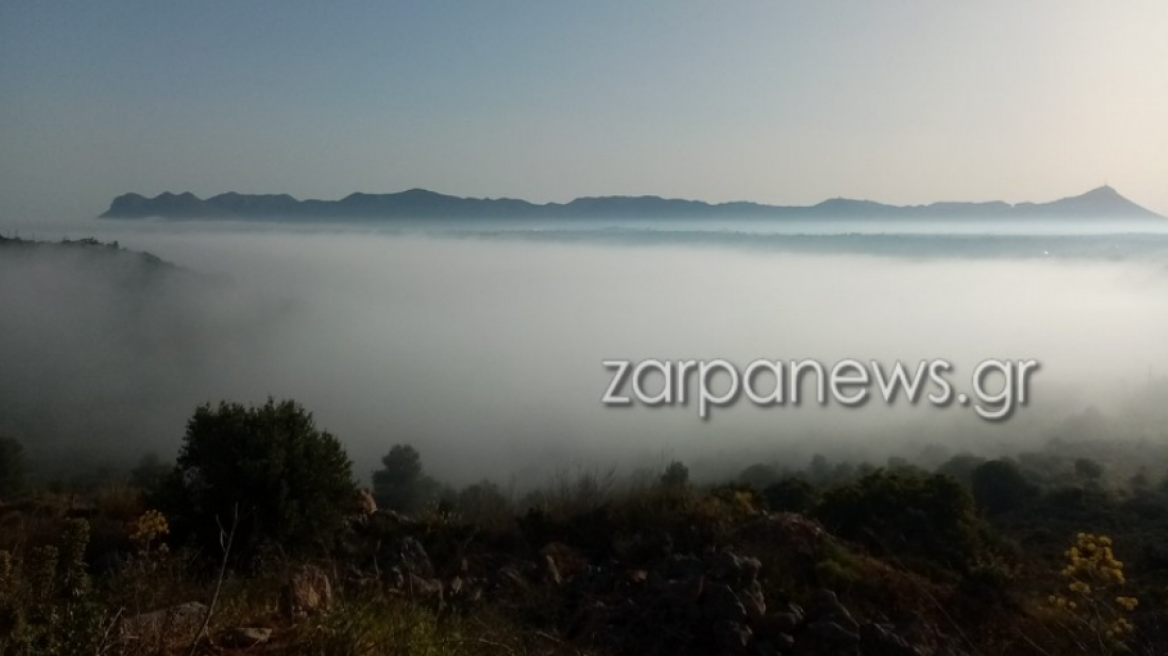 Καιρός: Συνεχίζεται το φαινόμενο ομίχλης στα Χανιά, «σκεπάστηκε» η Σούδα