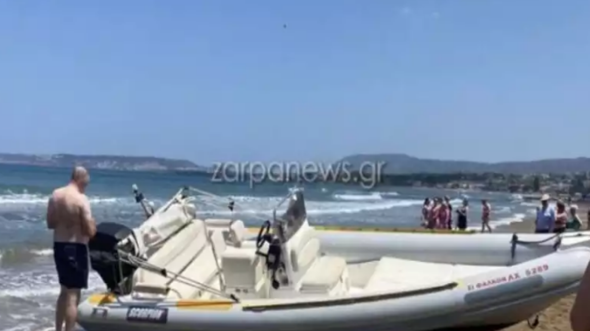 Ακυβέρνητο σκάφος σε ακτή των Χανίων