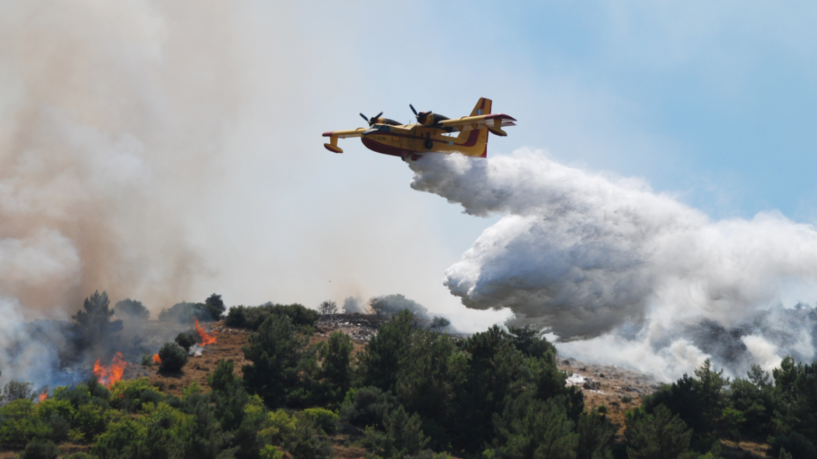 Υπό μερικό έλεγχο η φωτιά στους Σουλλάρους Κεφαλονιάς