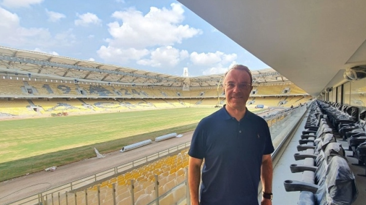 ΑΕΚ: Επισκέφτηκε την OPAP Arena o  Σταϊκούρας