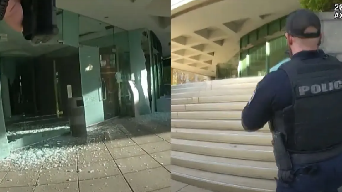 Επίθεση σε τράπεζα του Λούιβιλ: Συγκλονιστικό βίντεο δείχνει την αναμέτρηση των αστυνομικών με τον ένοπλο