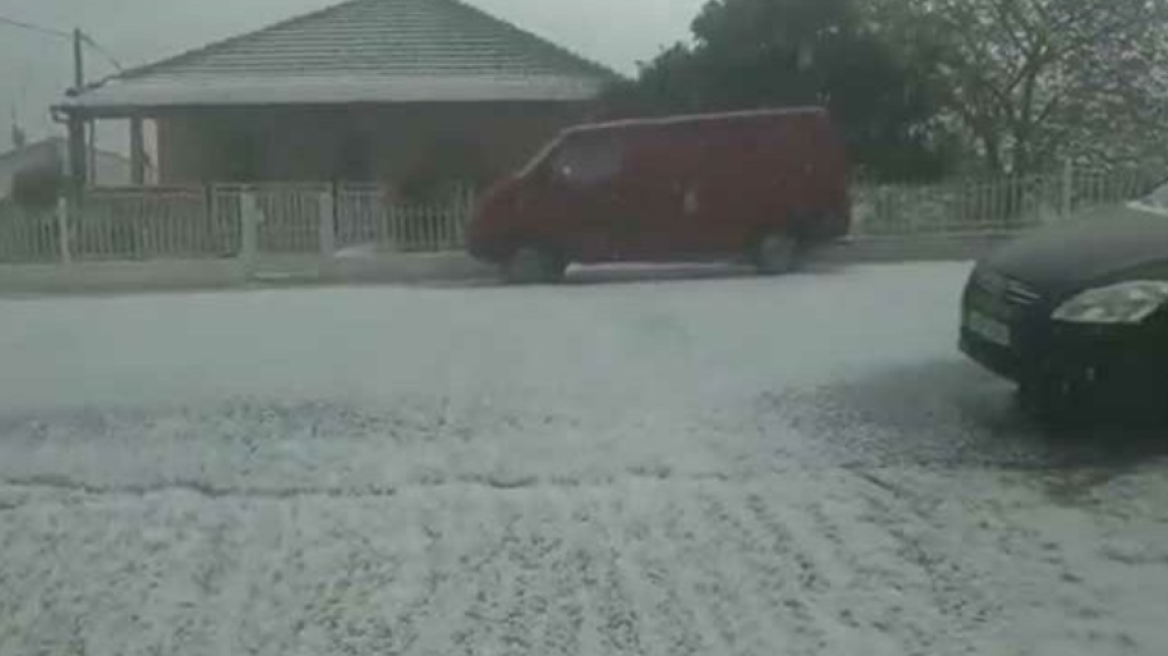 Καιρός: Ισχυρή χαλαζόπτωση στο δήμο Παγγαίου - Δείτε βίντεο