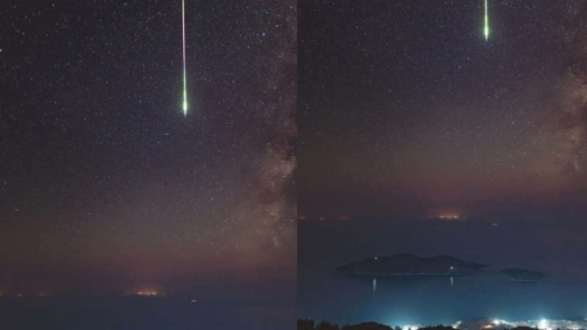 Σάμος: Η στιγμή που ένα «τόξο φωτός» έπεσε από τον ουρανό