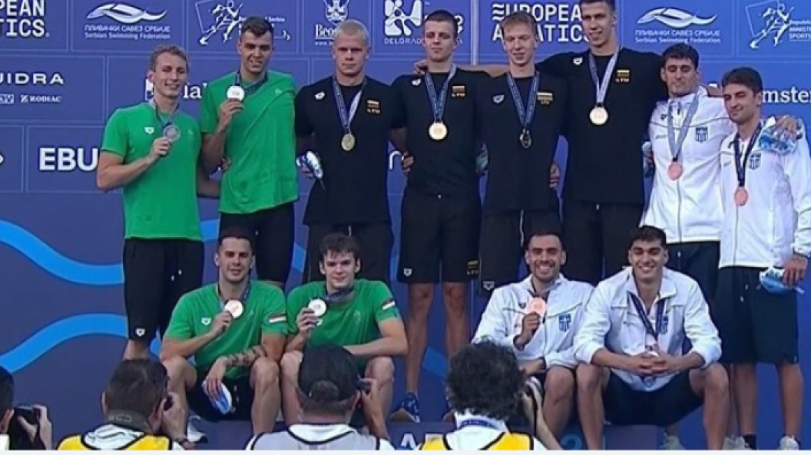 Ευρωπαϊκό πρωτάθλημα κολύμβησης: Χάλκινο μετάλλιο η Ελλάδα στα 4Χ200 ελεύθερο ανδρών