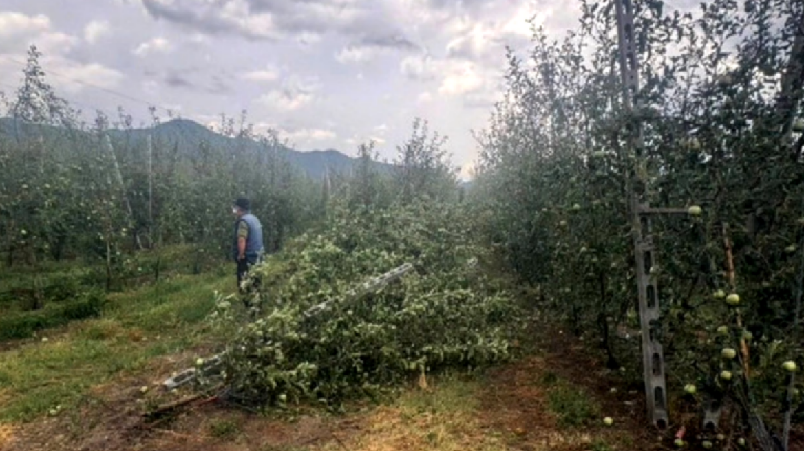 Ισχυρή χαλαζόπτωση έπληξε το νομό Πέλλας