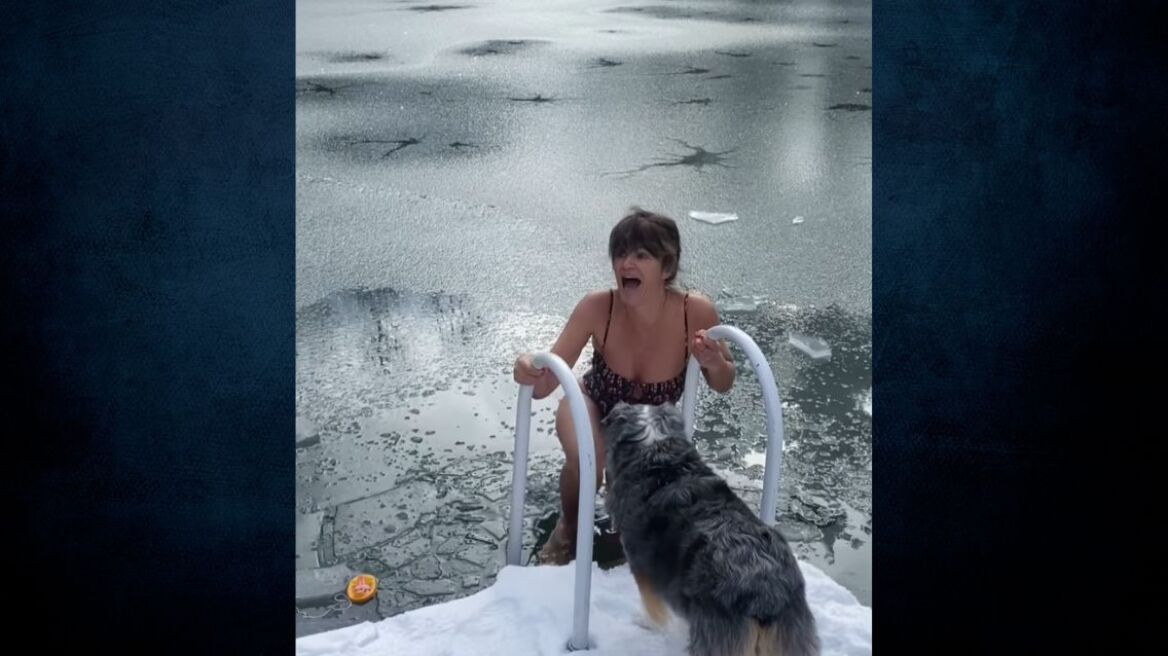 Έλενα Κρίστενσεν: Βούτηξε σε παγωμένη λίμνη - Δείτε βίντεο