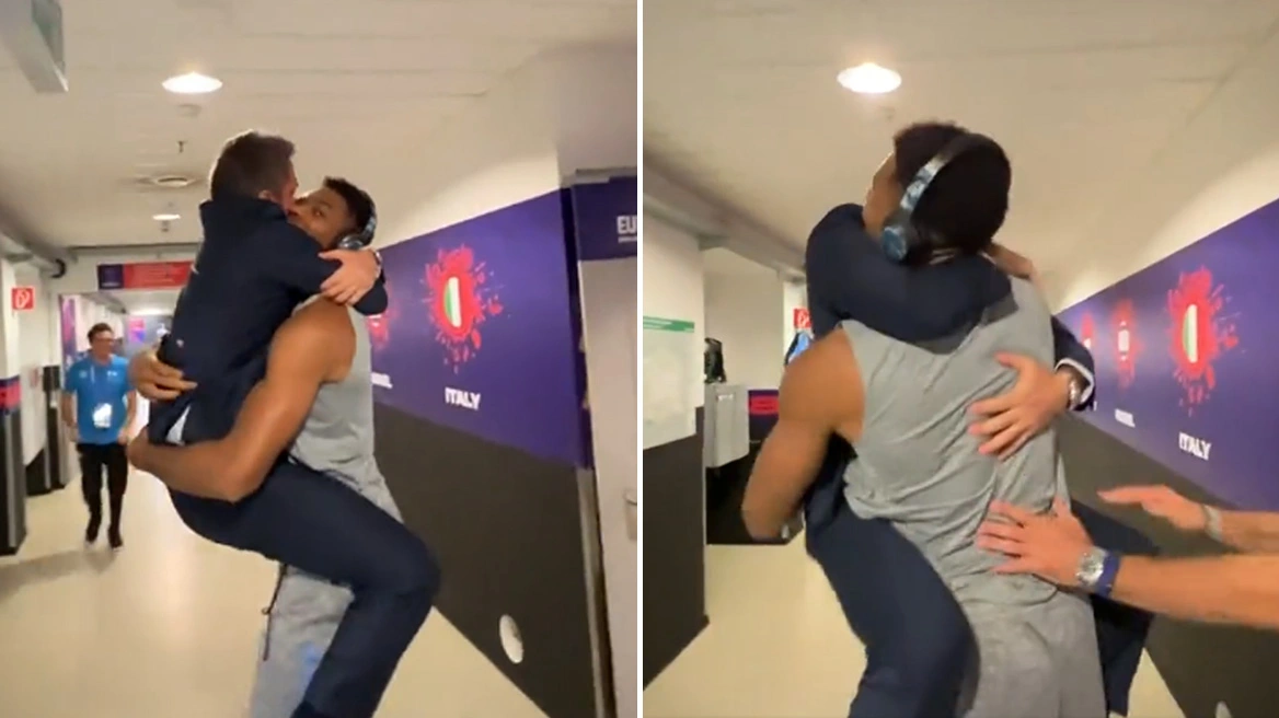 WTF???!!! – Eurobasket 2022: Viral η αγκαλιά του προπονητή της Ιταλίας στον Γιάννη Αντετοκούνμπο.  «Πήδηξα πιο ψηλά από ποτέ»
