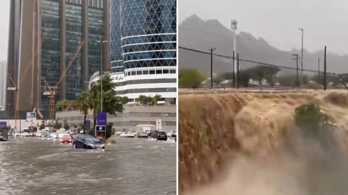 Αδιανόητες εικόνες στο Ντουμπάι: Πλημμύρισε η πόλη από την κακοκαιρία
