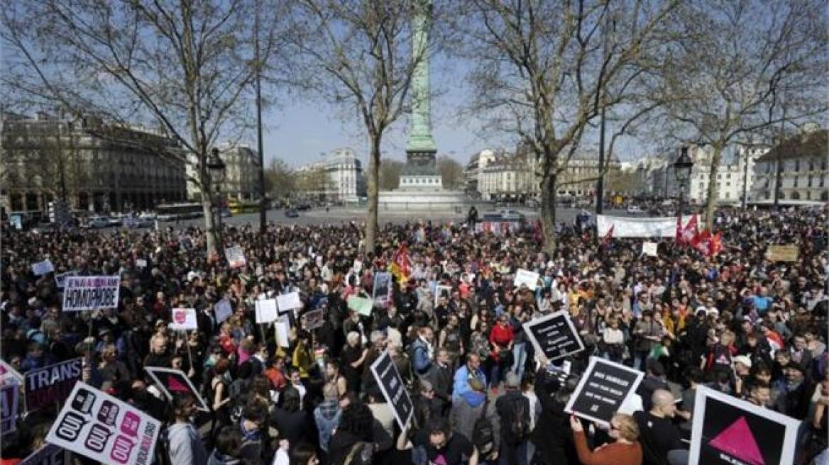 Διαδηλώσεις στο Παρίσι για το γάμο των ομοφυλόφιλων ζευγαριών