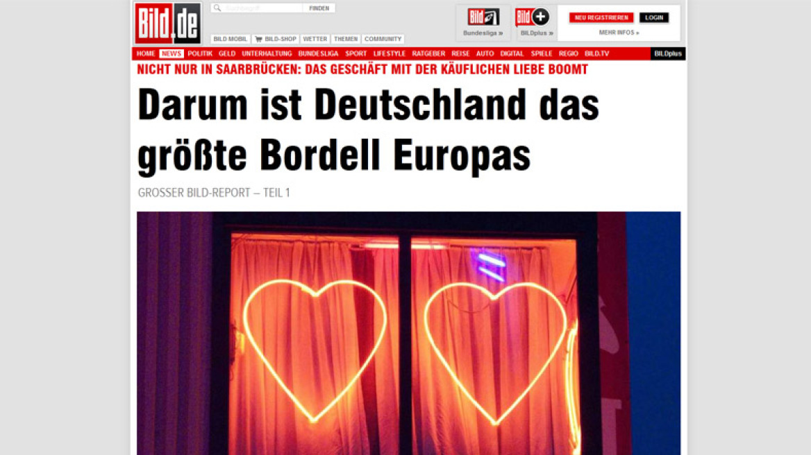 Bild: Η Γερμανία είναι το μεγαλύτερο «μπορντέλο» της Ευρώπης