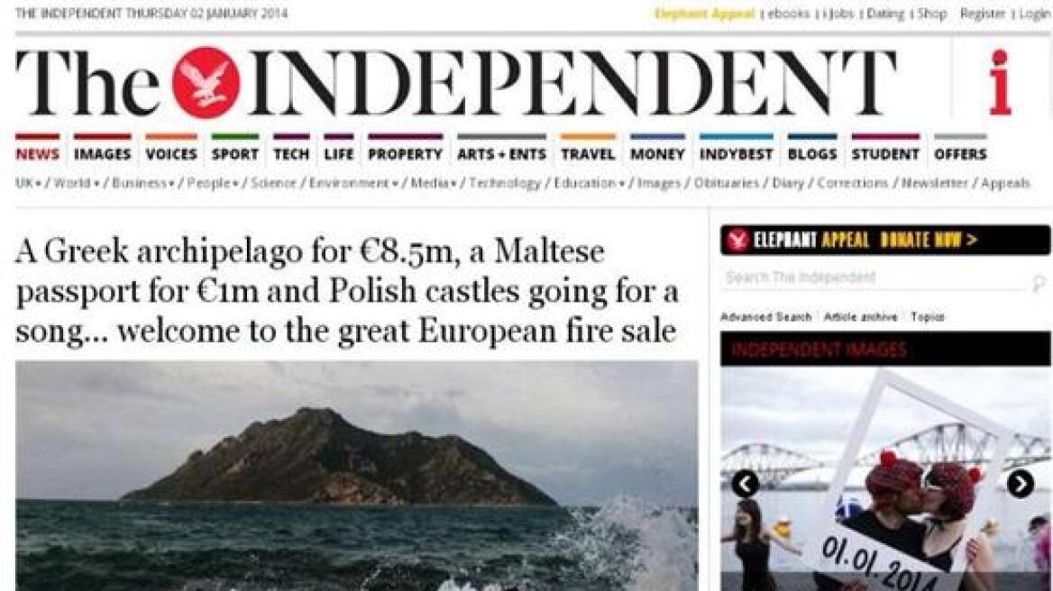 Independent: Καλωσήρθατε στο μεγάλο ευρωπαϊκό ξεπούλημα - Ελληνικό αρχιπέλαγος αντί 8,5 εκατ. ευρώ