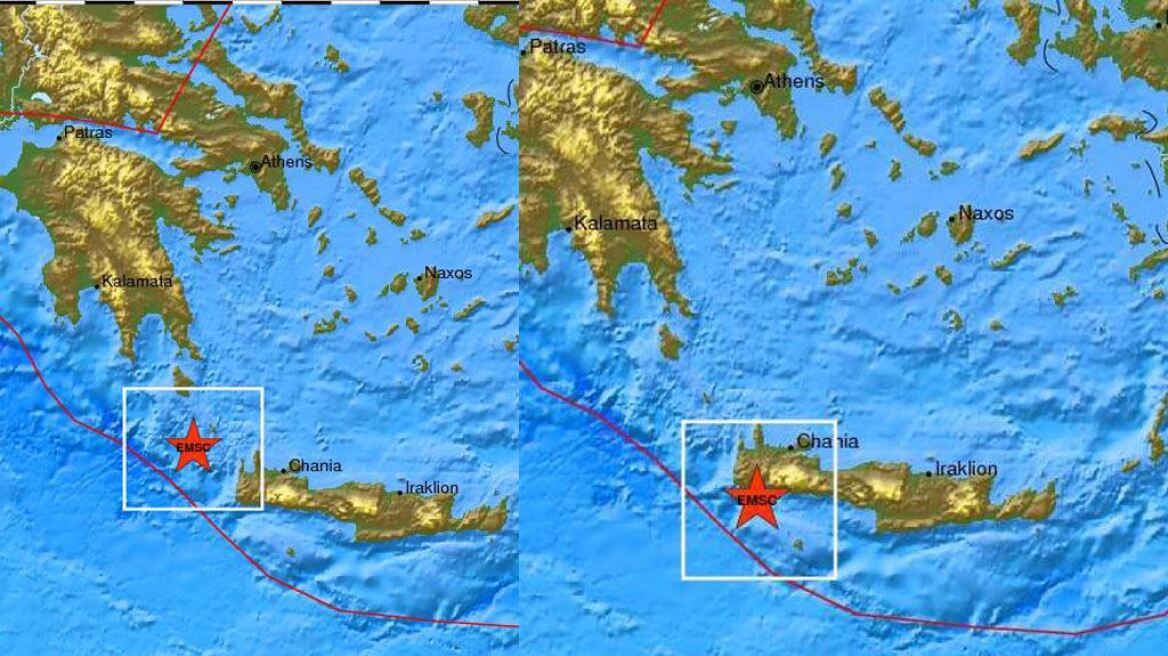 Δύο σεισμοί μέσα σε μία ώρα στην Κρήτη 