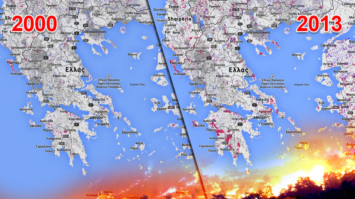 Google: Αυτή είναι η εικόνα της αποψίλωσης των ελληνικών δασών