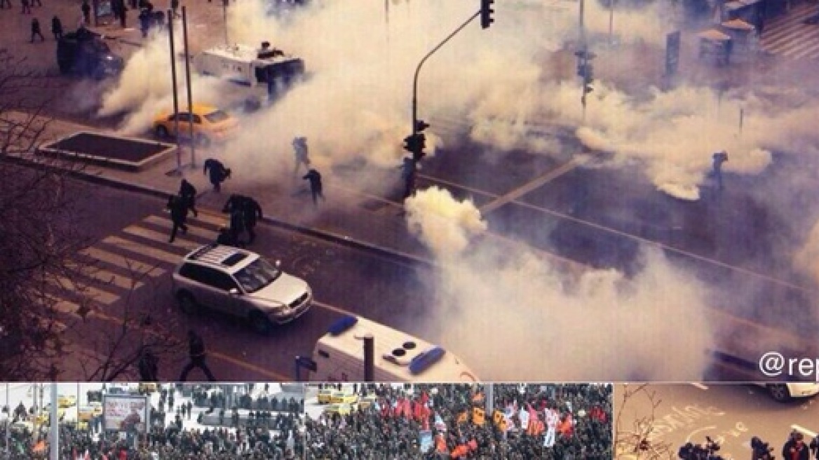 Δακρυγόνα και αντλίες νερού κατά χιλιάδων διαδηλωτών στην κηδεία του 15χρονου