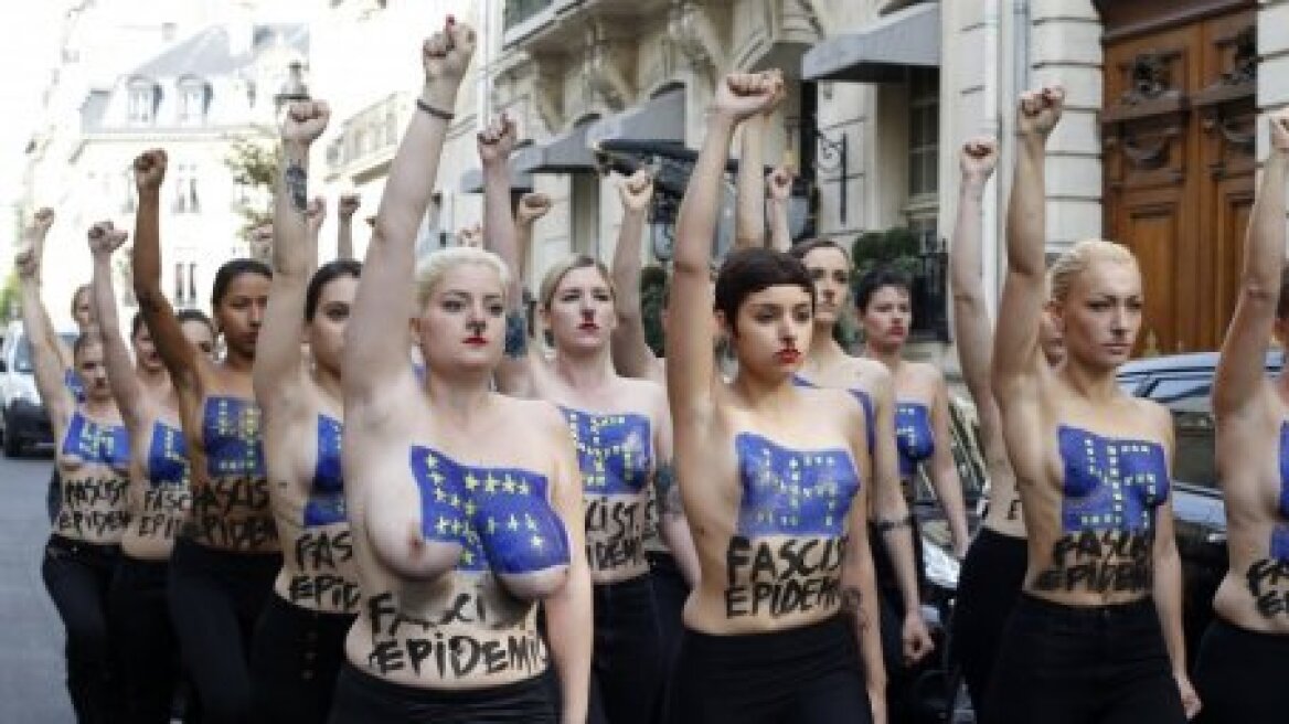 Οι Femen «χτύπησαν» στο Παρίσι κατά του φασισμού 