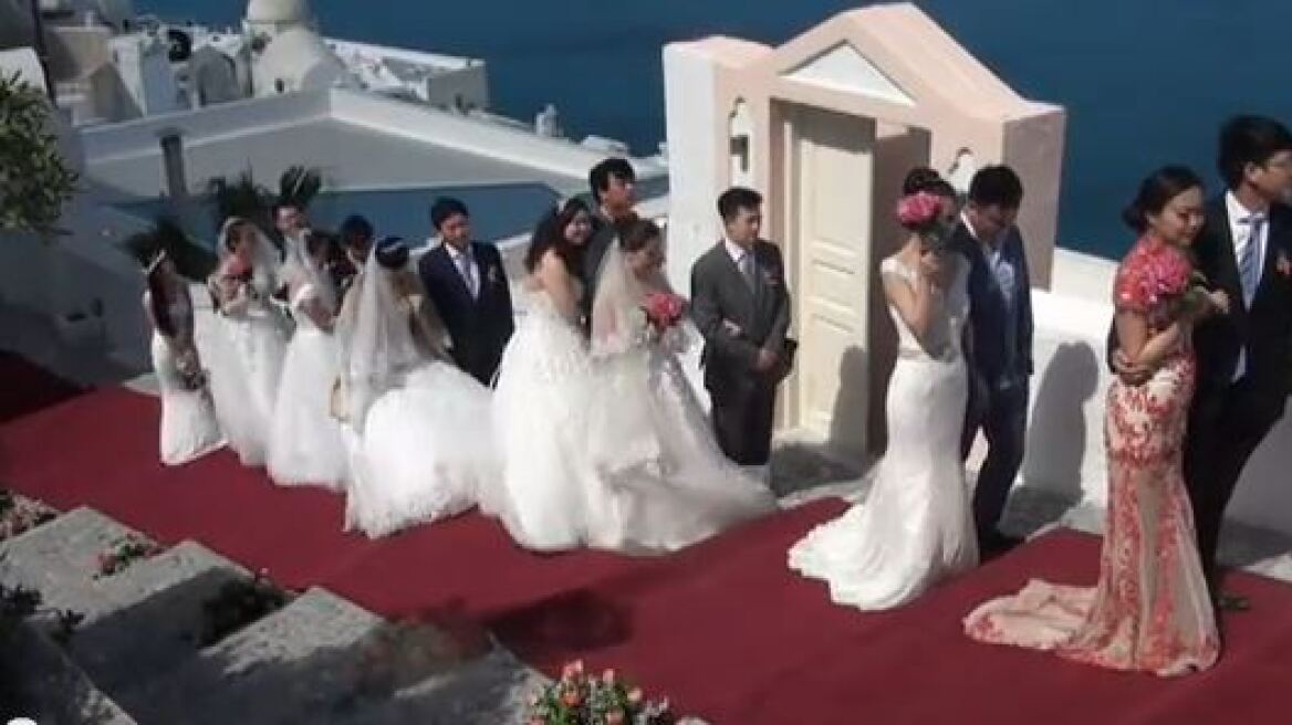 Ομαδικοί γάμοι 11 ζευγαριών από την Κίνα και στη Σαντορίνη!