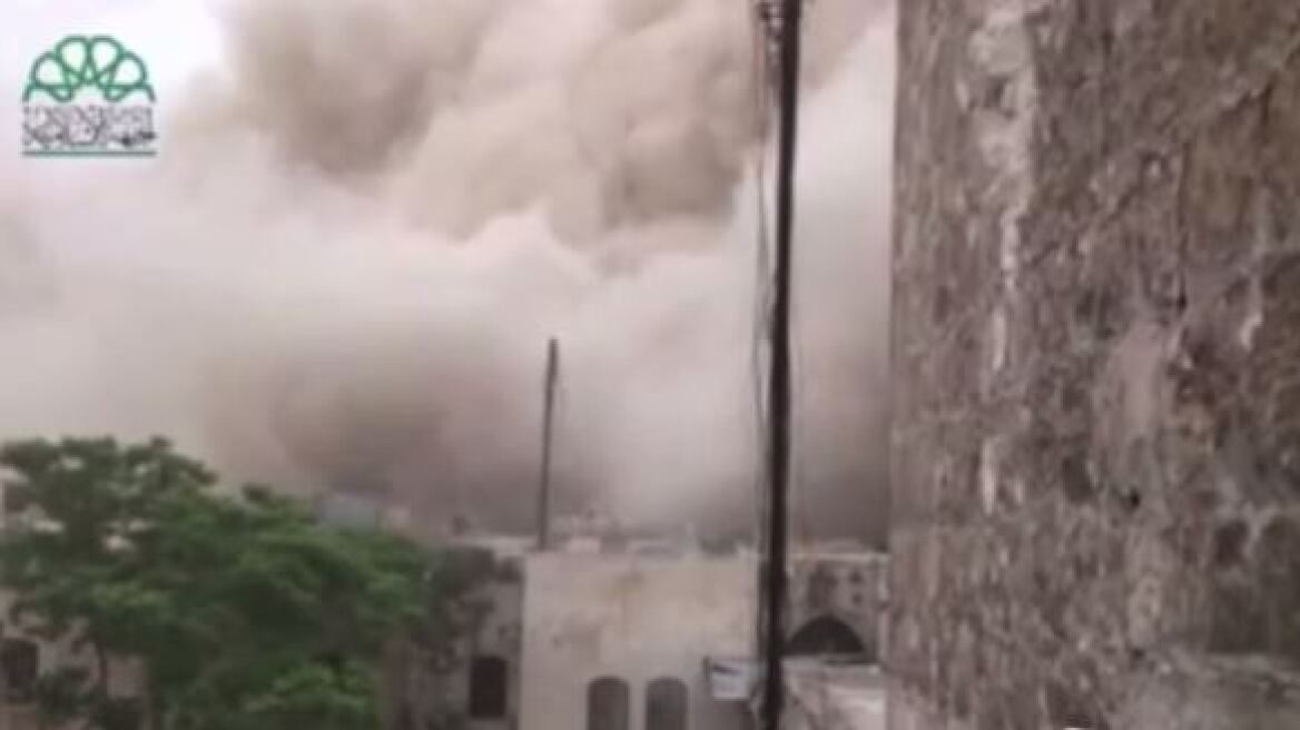 Βίντεο: Η έκρηξη στο Χαλέπι που κατεδάφισε το ξενοδοχείο Carlton