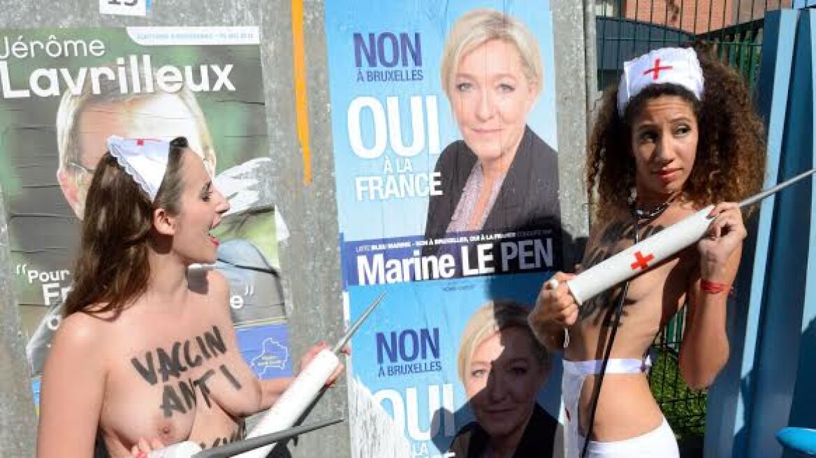 Οι Femen καλούν τους Γάλλους να κάνουν... αντιφασιστικό εμβόλιο