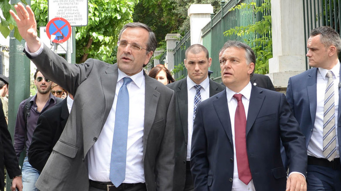  Περίπατος του Σαμαρά με τον Ούγγρο πρωθυπουργό στην Αθήνα