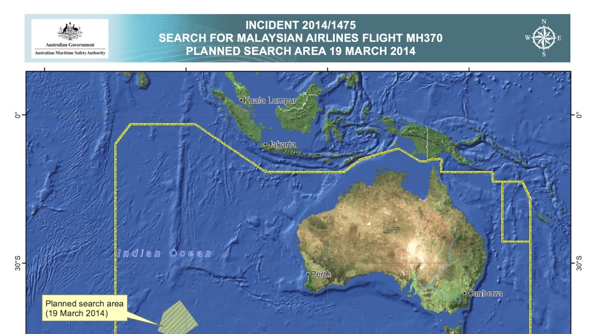 Πτήση ΜΗ370: Νέα στοιχεία αλλάζουν τον τόπο ερευνών του εξαφανισμένου αεροπλάνου