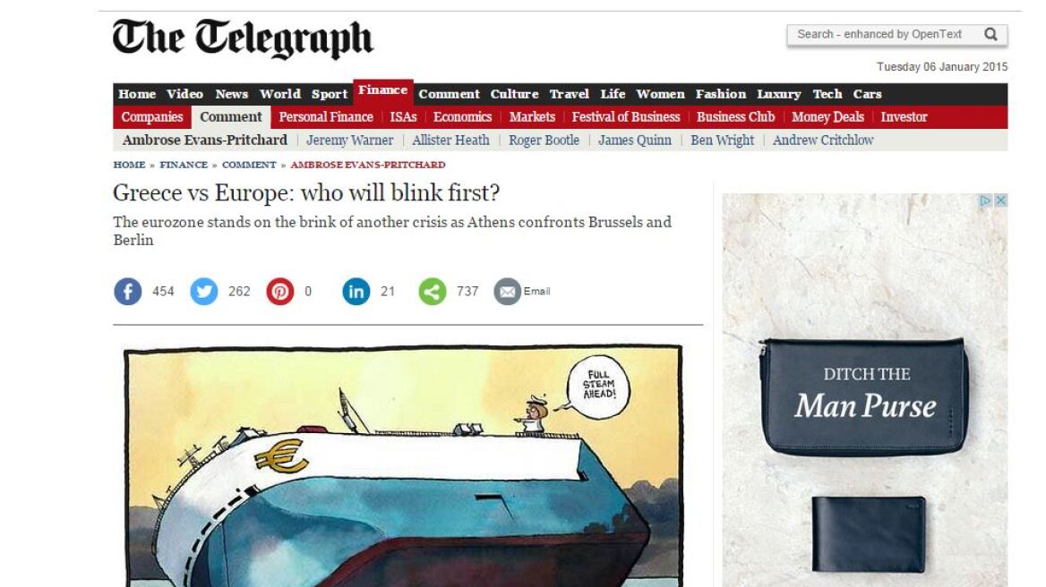 Telegraph: Ο Τσίπρας  έχει στα χέρια του μία πανευρωπαϊκή χειροβομβίδα