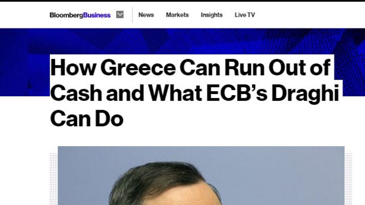 Bloomberg: Πώς η Ελλάδα μπορεί να ξεμείνει από μετρητά και τι μπορεί να κάνει ο Ντράγκι 