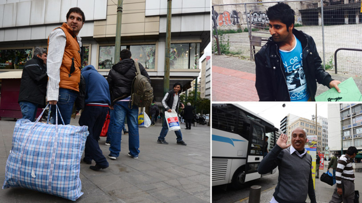 Φωτογραφίες: «Ξεφόρτωσαν» πάλι μετανάστες σε Ομόνοια και Κολωνό