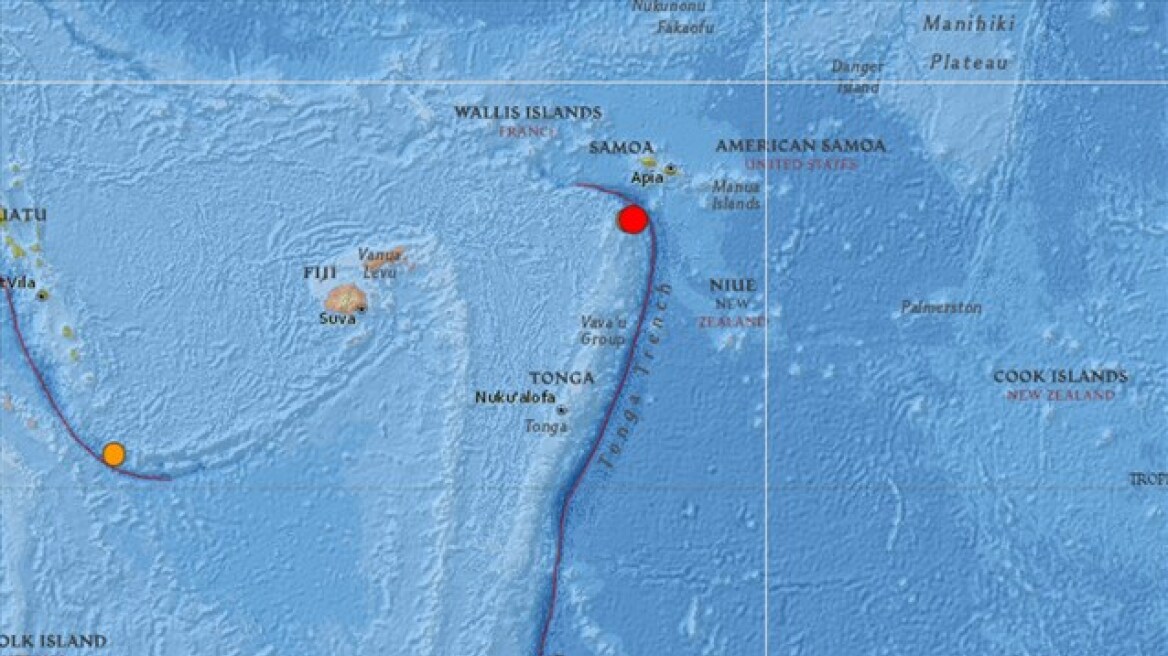 Δύο ισχυροί σεισμοί (6,3 - 6,8 Ρίχτερ) έπληξαν τη Σαμόα στον Ειρηνικό Ωκεανό