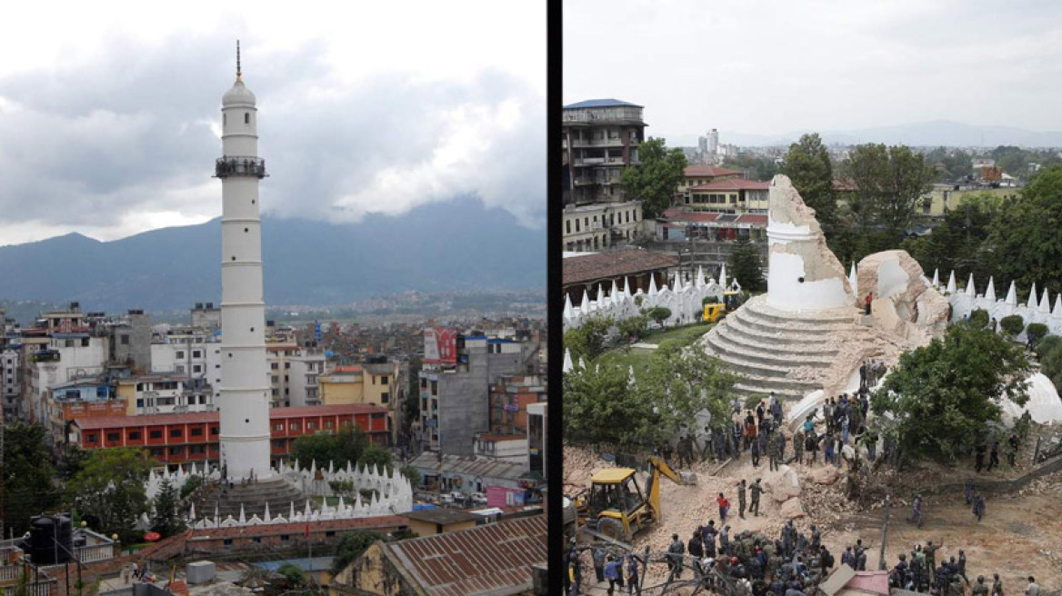 Μια εικόνα χίλιες λέξεις: Τα ιστορικά μνημεία του Νεπάλ πριν και μετά τον σεισμό