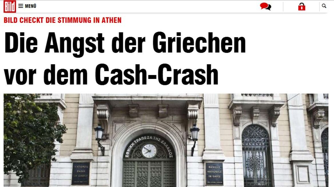 Bild: Οι Έλληνες φοβούνται για crash μετρητών   