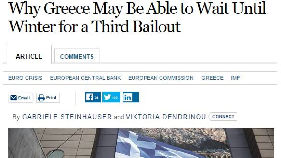 Παράταση προγράμματος, εκλογές και τρίτο μνημόνιο η «πρόβλεψη» της WSJ για την Ελλάδα