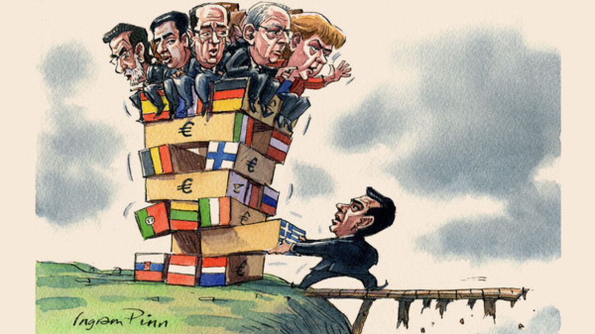 Ο Τσίπρας «παίζει» τζένγκα με την ΕΕ σε σκίτσο των Financial Times 