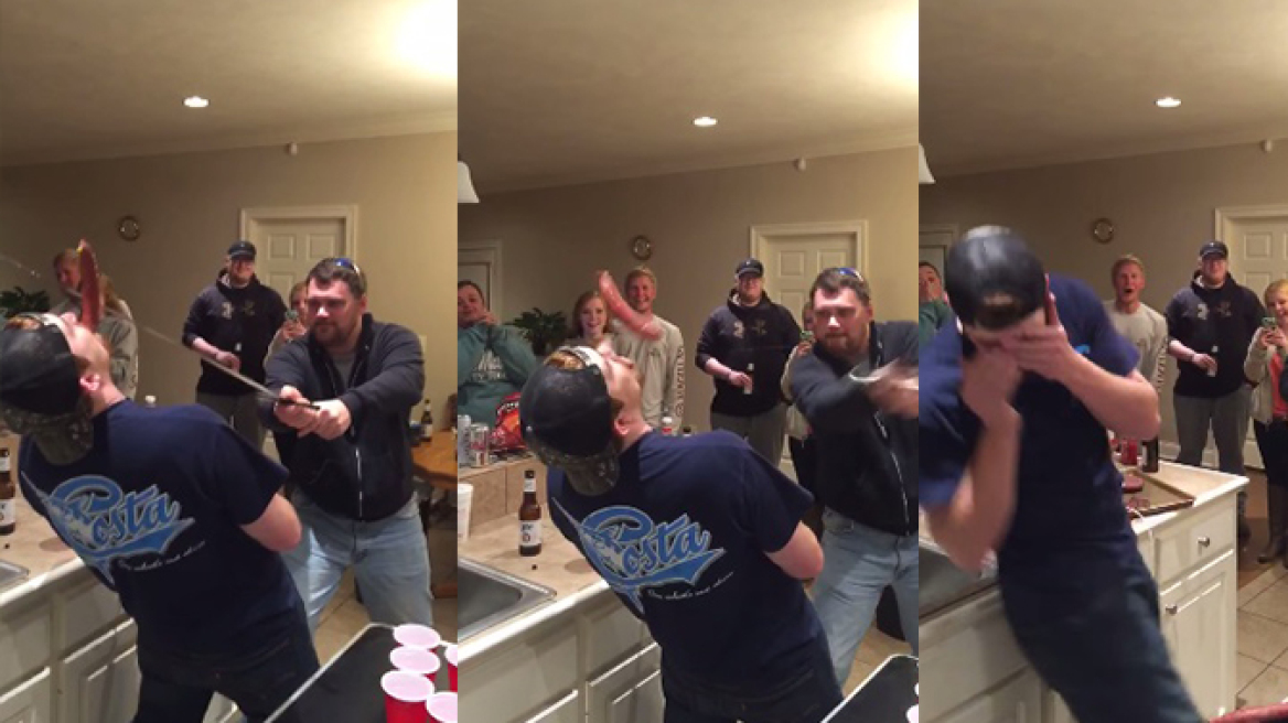 Σοκαριστικό βίντεο: Άνδρας κόβει στα δύο τη μύτη του φίλου του με σπαθί σε πάρτι
