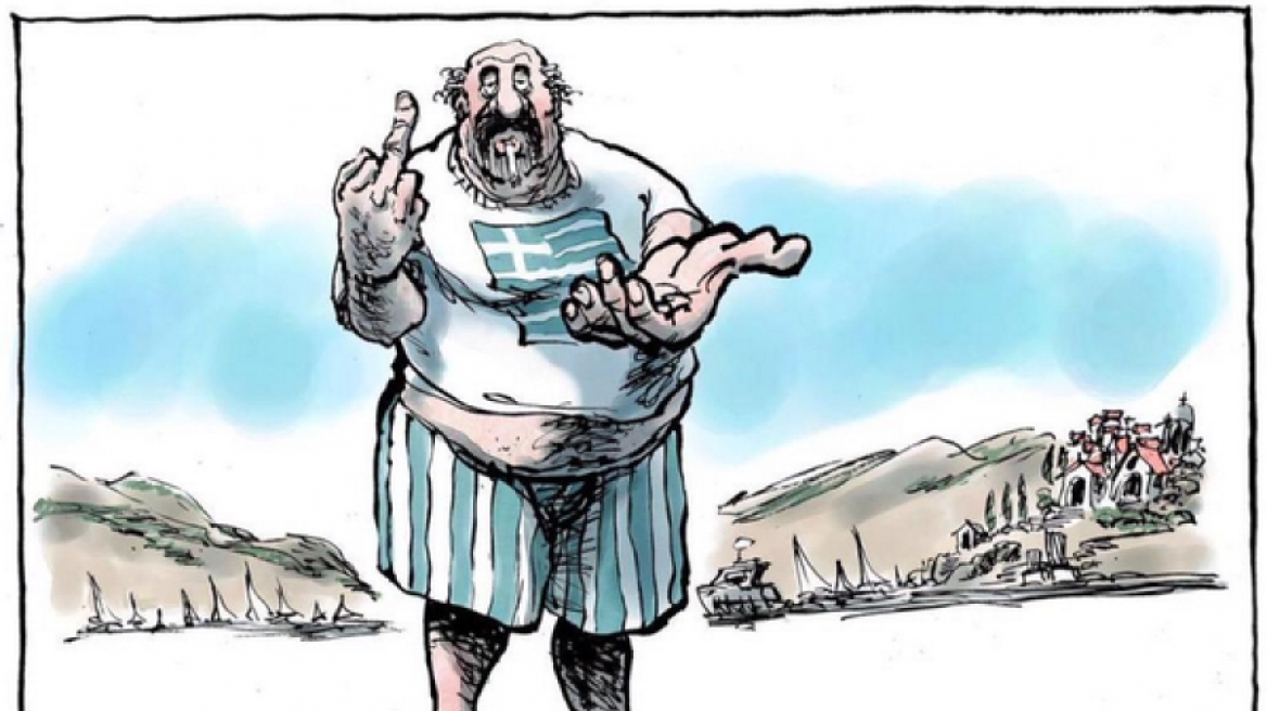 Σκίτσο-πρόκληση του ολλανδικού Τύπου για τον Έλληνα που ψήφισε «όχι»